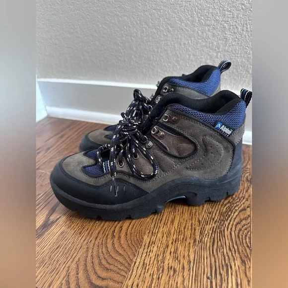 Alpine Womens Black and Brown Leather Hiking Ankle Outdoor Boots size 7.5 - Picture 4 of 8